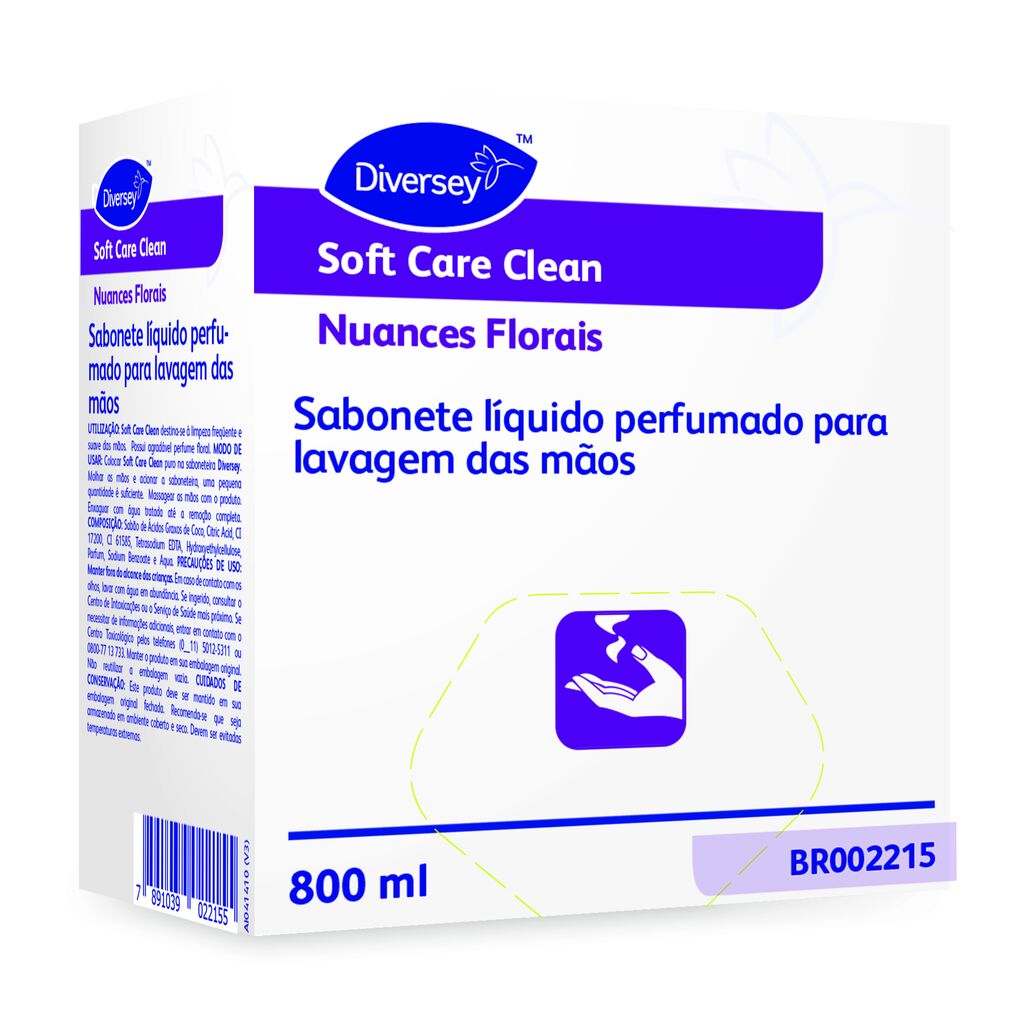 SOFT CARE CLEAN 6x800ml - SABONETE LÍQUIDO PERFUMADO PARA LAVAGEM DAS MÃOS